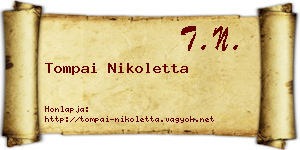 Tompai Nikoletta névjegykártya