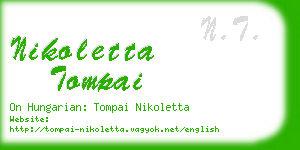 nikoletta tompai business card